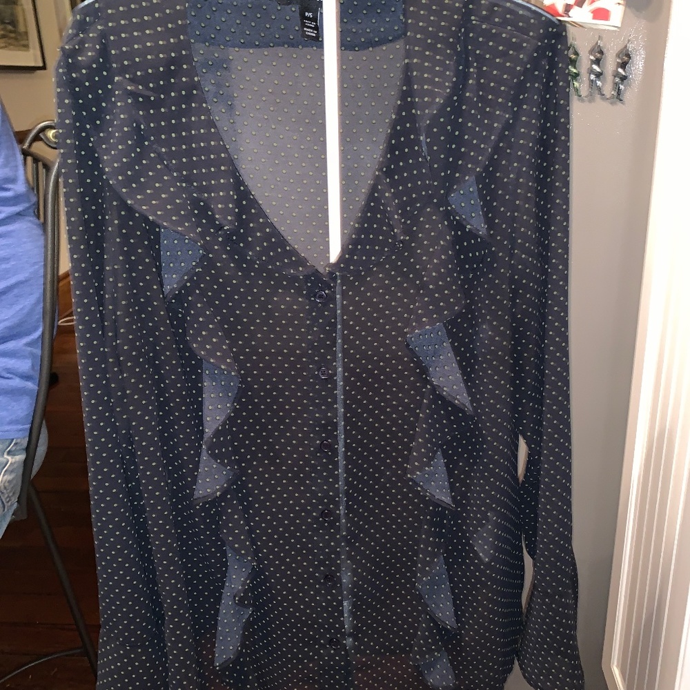 Tribal black ruffle fitted shirt. Never worn
